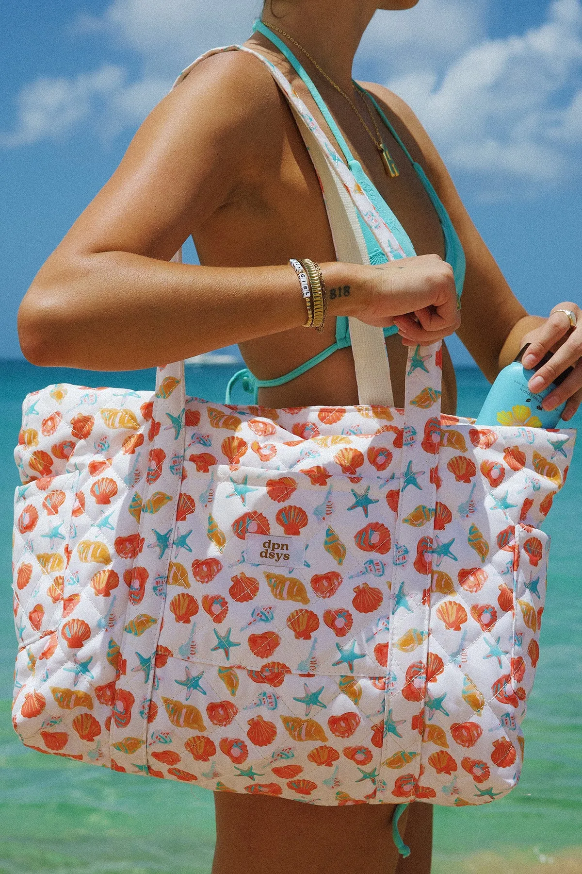 Beach Quilted Tote Bag