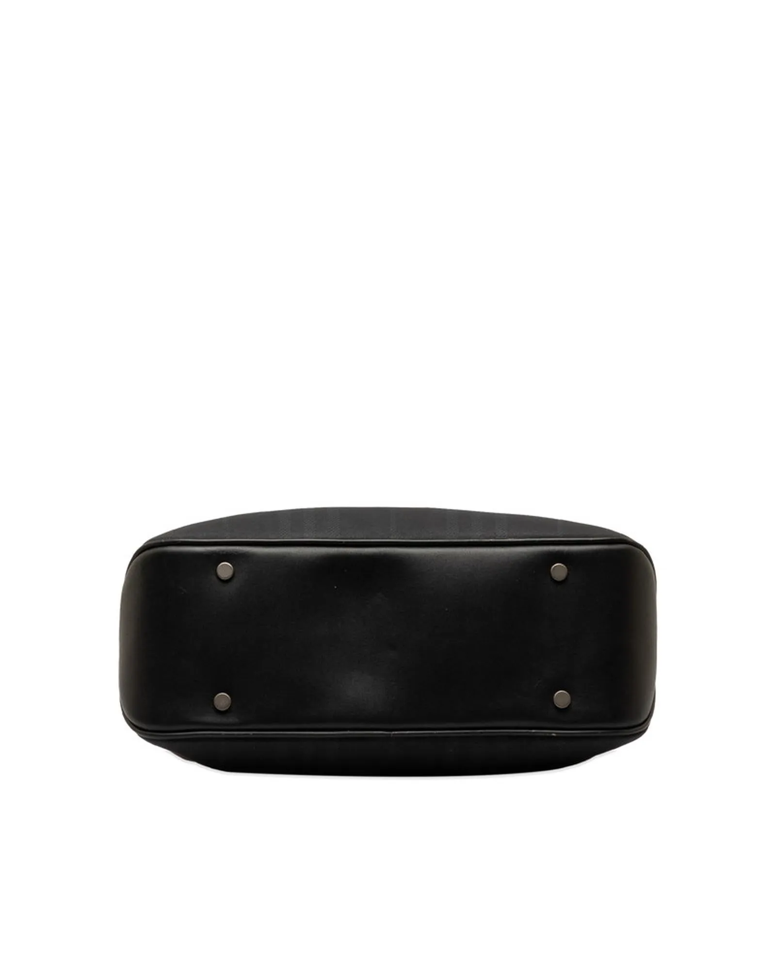 Canvas Leather Check Handbag in Navy Black by Burberry