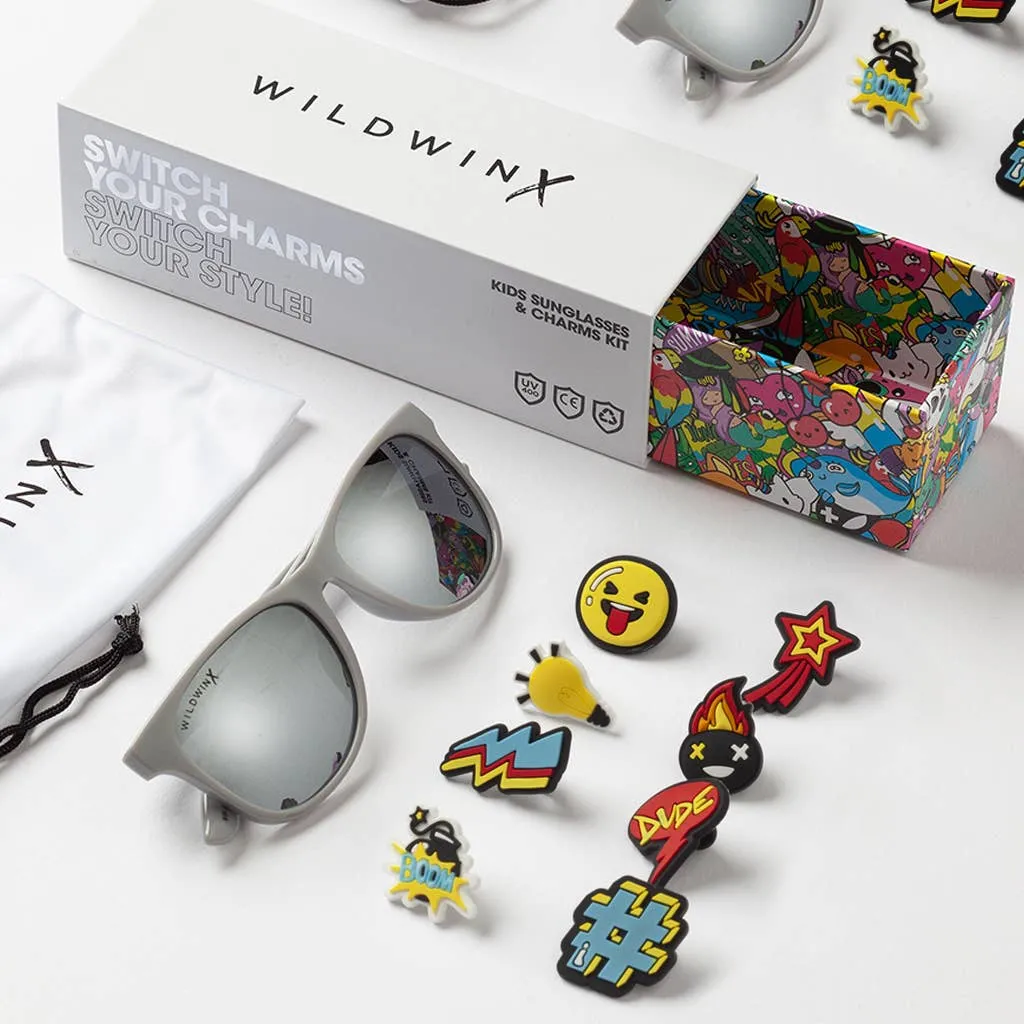 Children’s Grey Sunglasses & Charm Kit - Icons