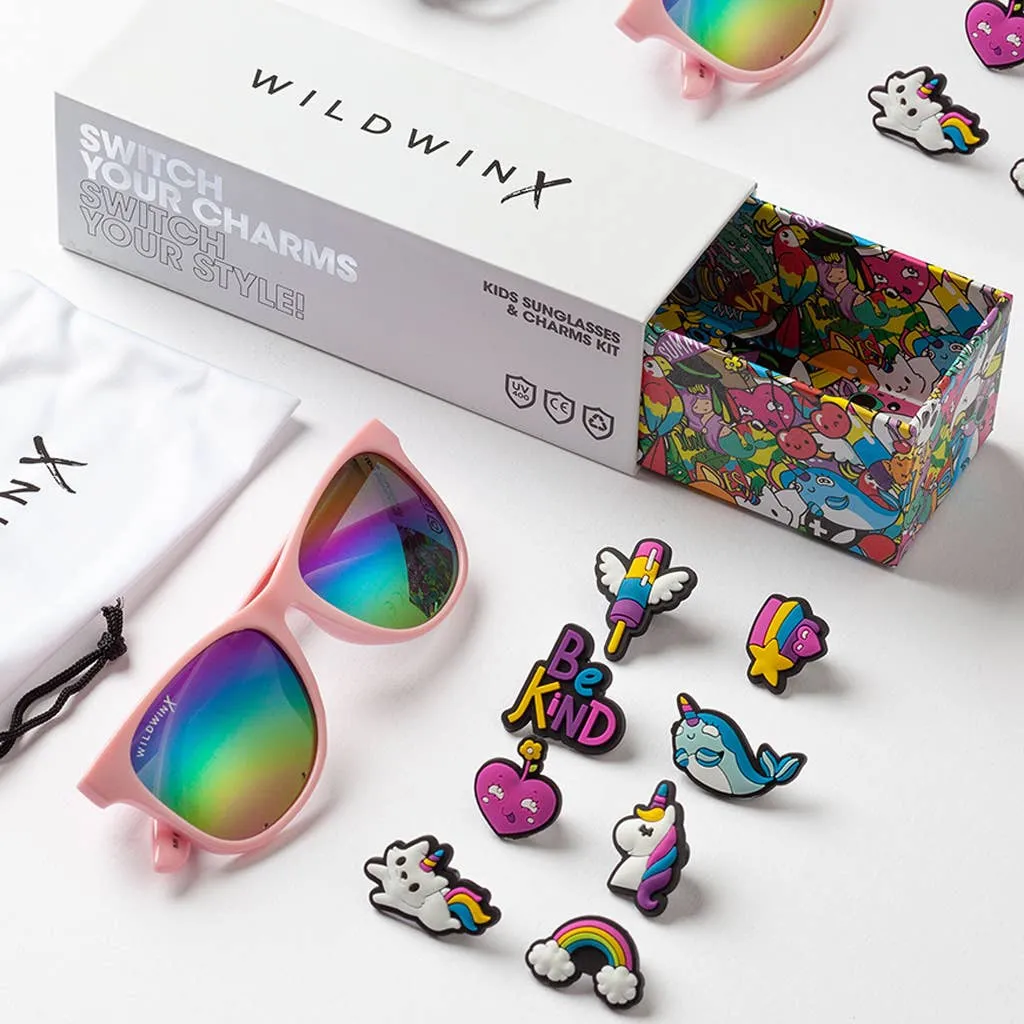 Children’s Pink Sunglasses & Charm Kit - Unicorn