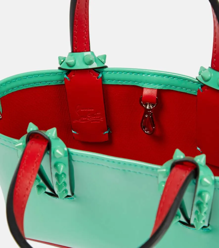 Christian Louboutin Cabata Nano Tote in Patent Leather, Green