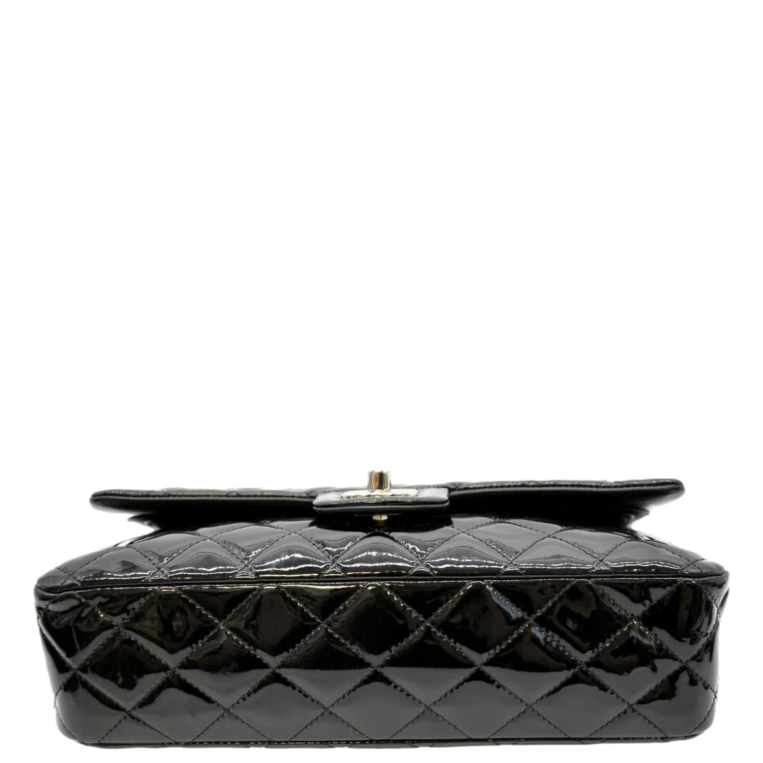 CL Medium Flap Patent Leather Shoulder Bag Black