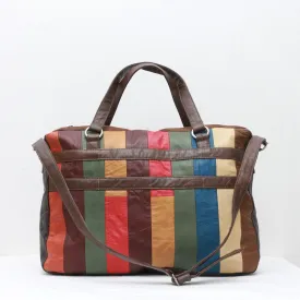 CR0020 Reworked Leather Patchwork Duffel Bag Multi-Color Colorful Retro