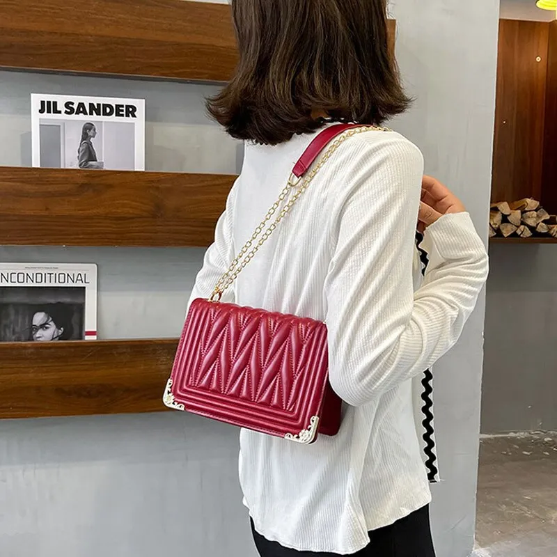deanwangkt  BACK TO COLLEGE    Summer Fashion Solid Color Handbags For Women High Quality Soft Leather Small Shoulder Bags Designer Chain Trend Crossbody Bag