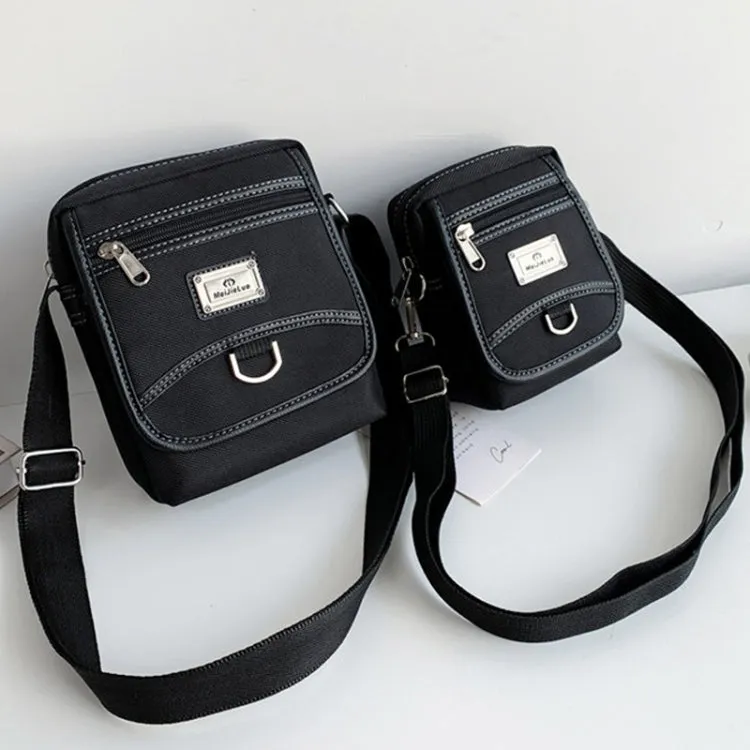 H3324 Commercial Male Single Shoulder Crossbody Bag Oxford Fabric Small Backpack, Color: Black Large