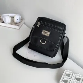 H3324 Commercial Male Single Shoulder Crossbody Bag Oxford Fabric Small Backpack, Color: Black Large