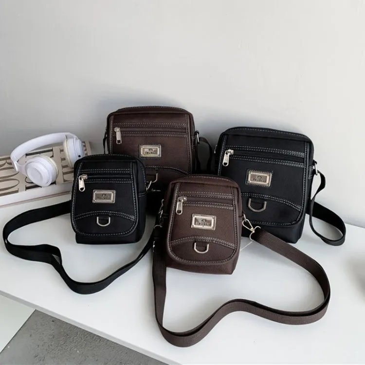 H3324 Commercial Male Single Shoulder Crossbody Bag Oxford Fabric Small Backpack, Color: Black Large