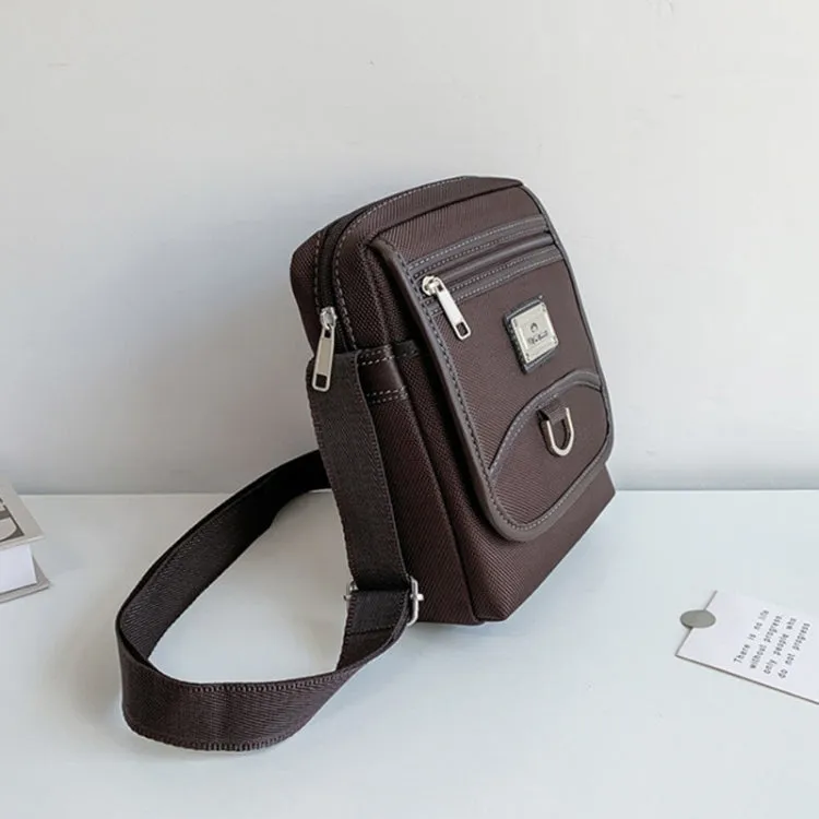 H3324 Commercial Male Single Shoulder Crossbody Bag Oxford Fabric Small Backpack, Color: Black Large