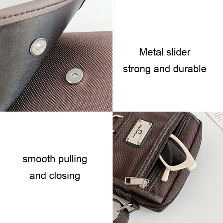 H3324 Commercial Male Single Shoulder Crossbody Bag Oxford Fabric Small Backpack, Color: Black Large