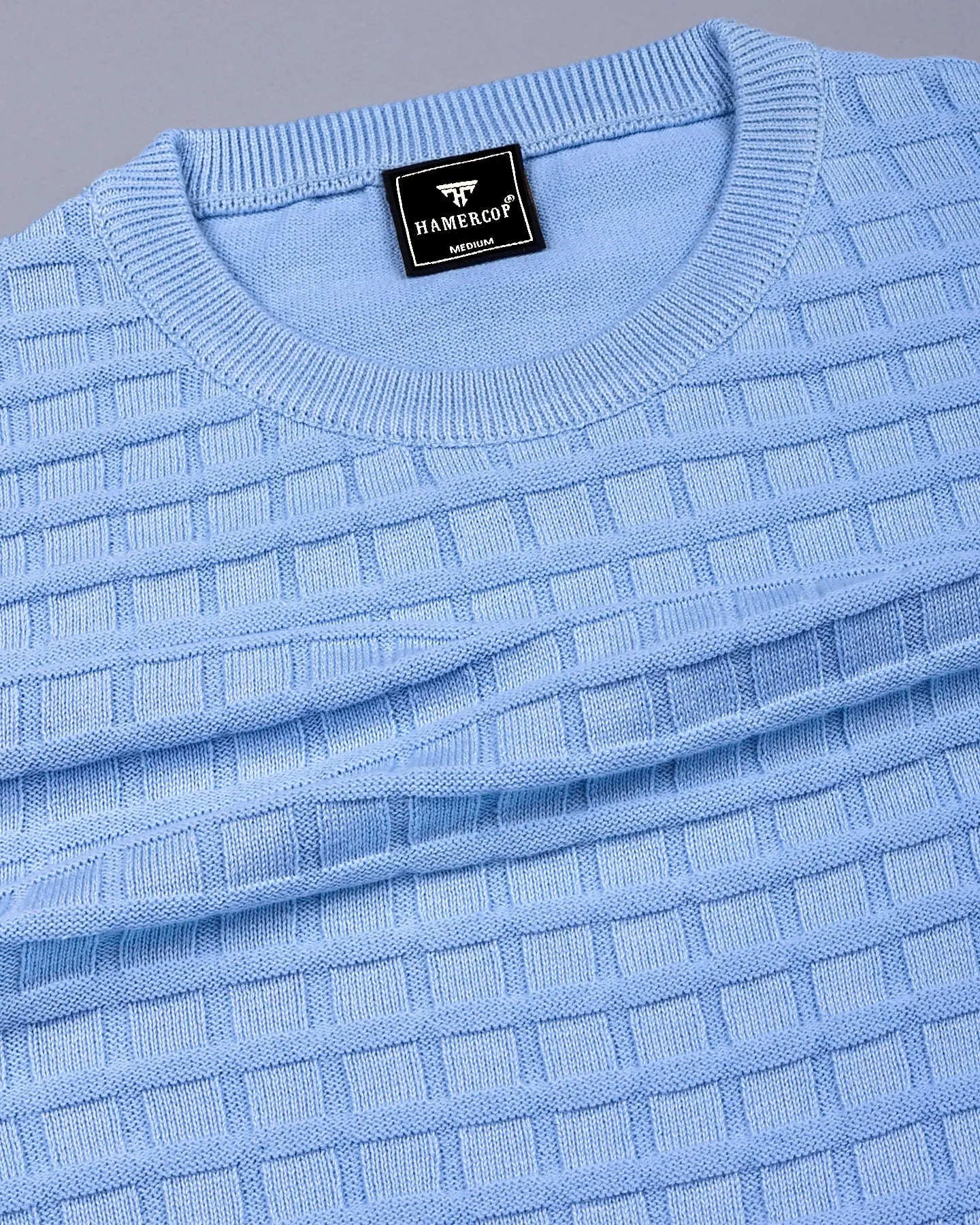 Krypton SkyBlue Knitted Cotton T-Shirt
