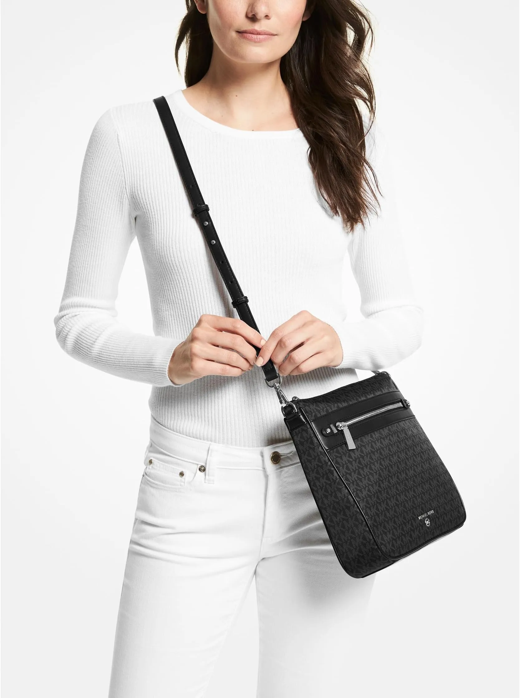 Large Jet Set Charm North/South MICHAEL Michael Kors shoulder bag, black
