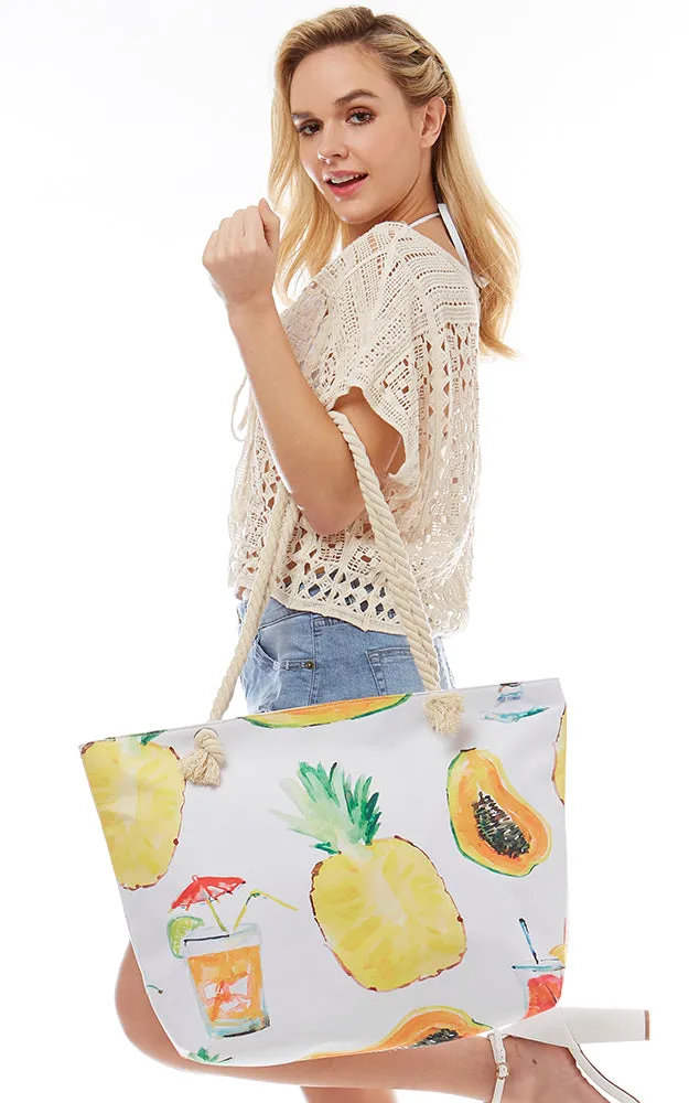 LOA259 Summer Fruit Pattern Beach Bag