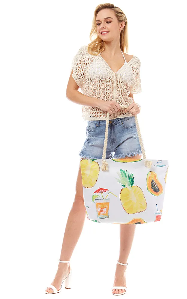 LOA259 Summer Fruit Pattern Beach Bag