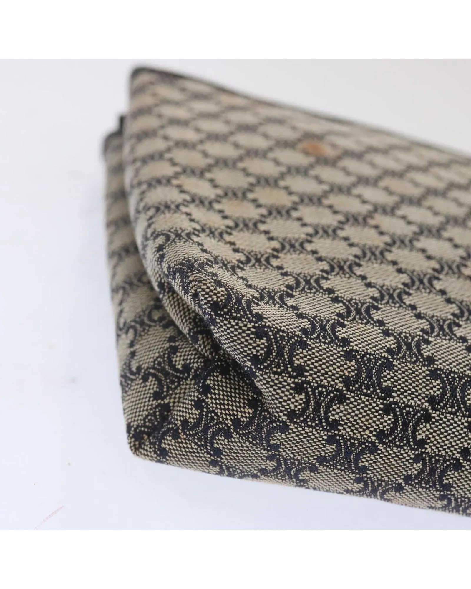 Navy Macadam Canvas Clutch Bag