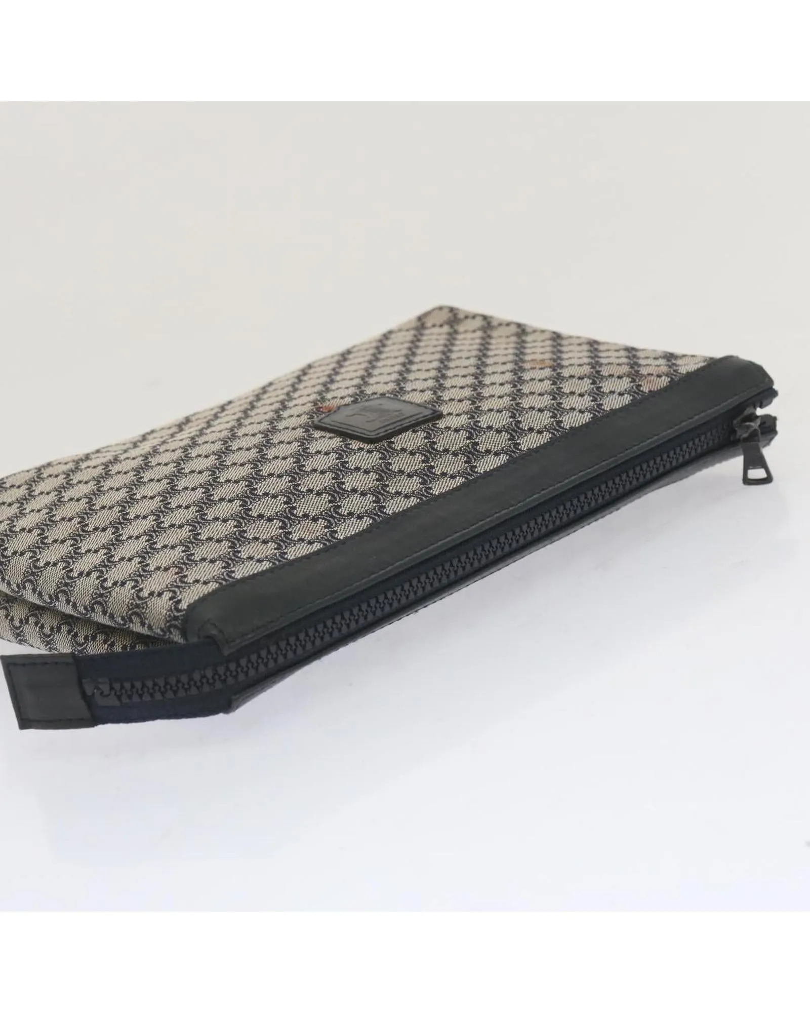 Navy Macadam Canvas Clutch Bag