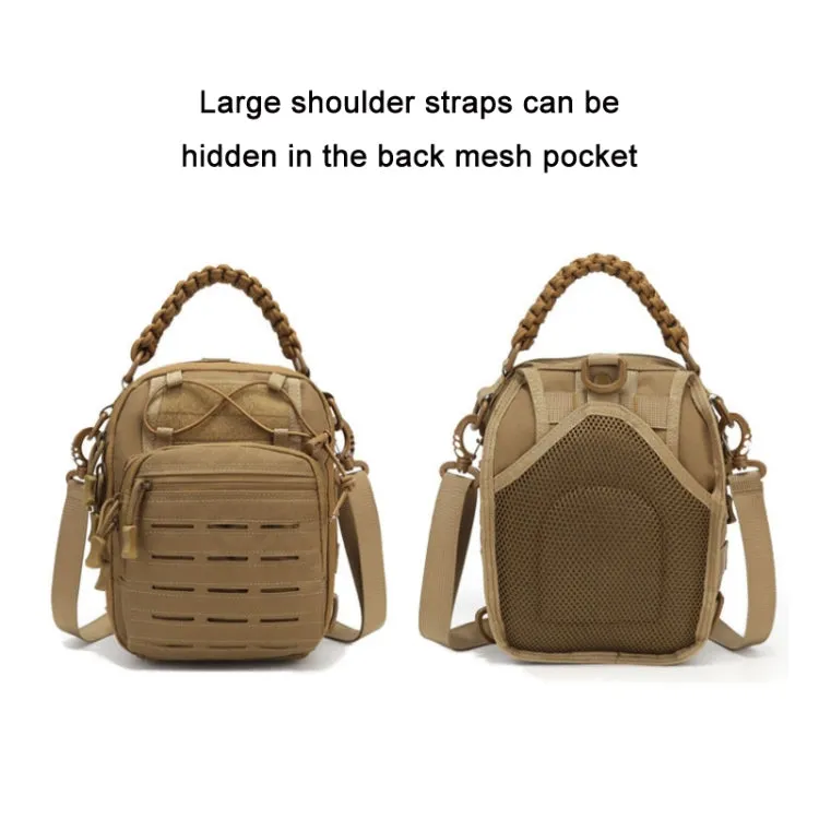 Outdoor Sports Multifunctional Laser Cutting Crossbody Bag(Khaki)