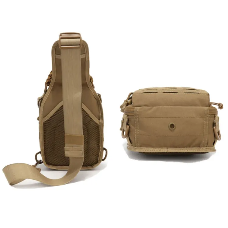 Outdoor Sports Multifunctional Laser Cutting Crossbody Bag(Khaki)