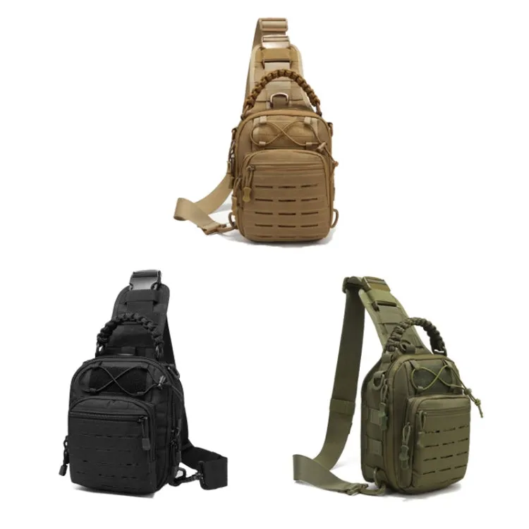 Outdoor Sports Multifunctional Laser Cutting Crossbody Bag(Khaki)