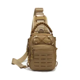 Outdoor Sports Multifunctional Laser Cutting Crossbody Bag(Khaki)