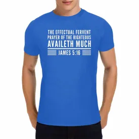 Uniquely You Mens T-Shirt / Inspiration / James 5:16 / Shirt Style (19)  - Blue