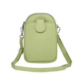 Universal Litchi Texture Phone Crossbody Bag Leather Case for 5.5-7.2 inch Phones(Green)