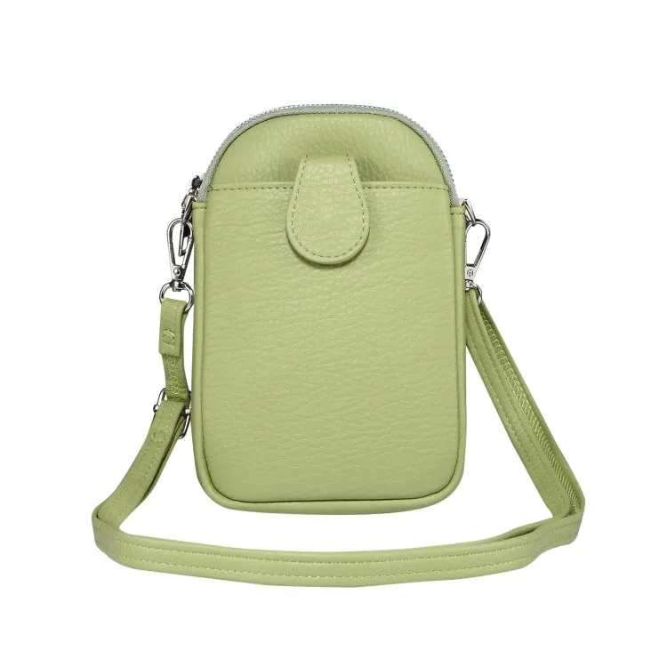 Universal Litchi Texture Phone Crossbody Bag Leather Case for 5.5-7.2 inch Phones(Green)