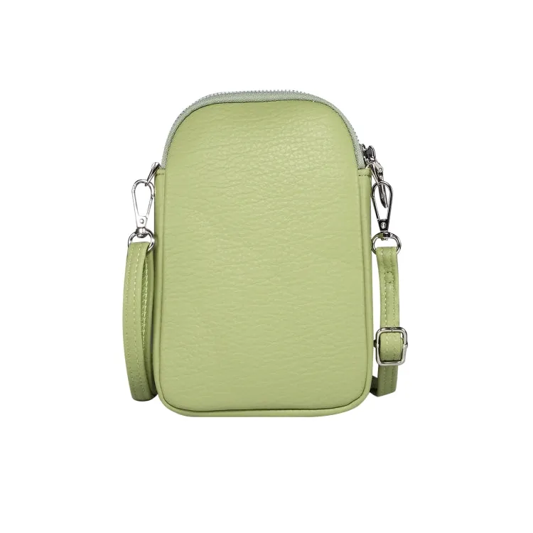 Universal Litchi Texture Phone Crossbody Bag Leather Case for 5.5-7.2 inch Phones(Green)