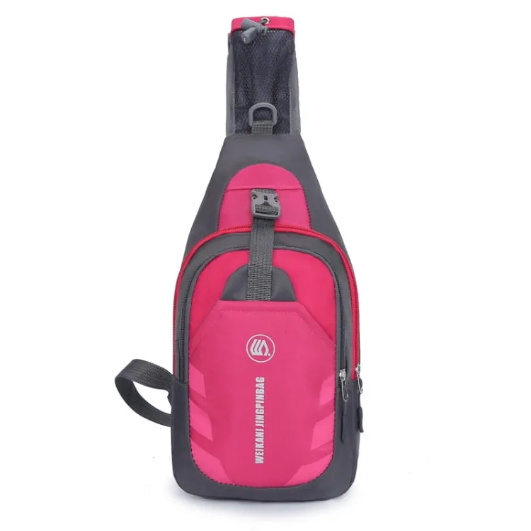 WEIKANI Single Shoulder Diagonal Mini Chest Bag Outdoor Sports Bag(Rose Red)
