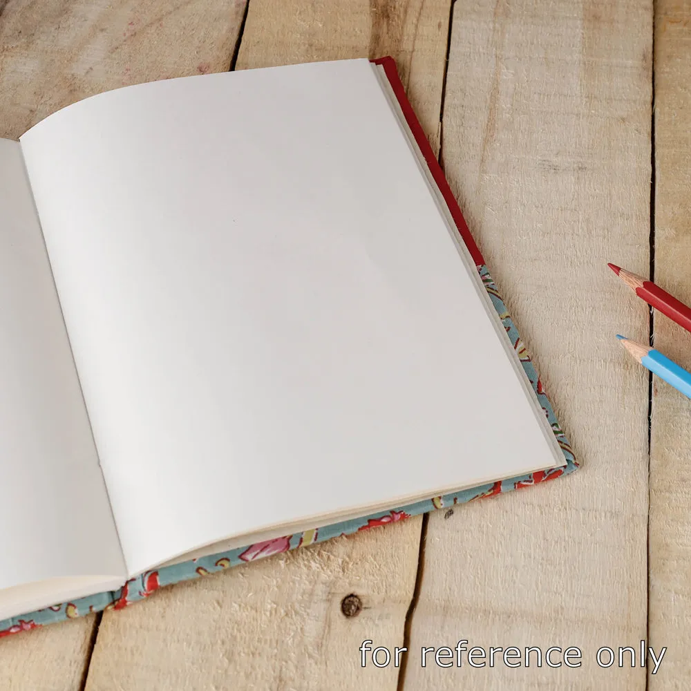 White - Handmade Applique Work Notebook (8 x 6 in)